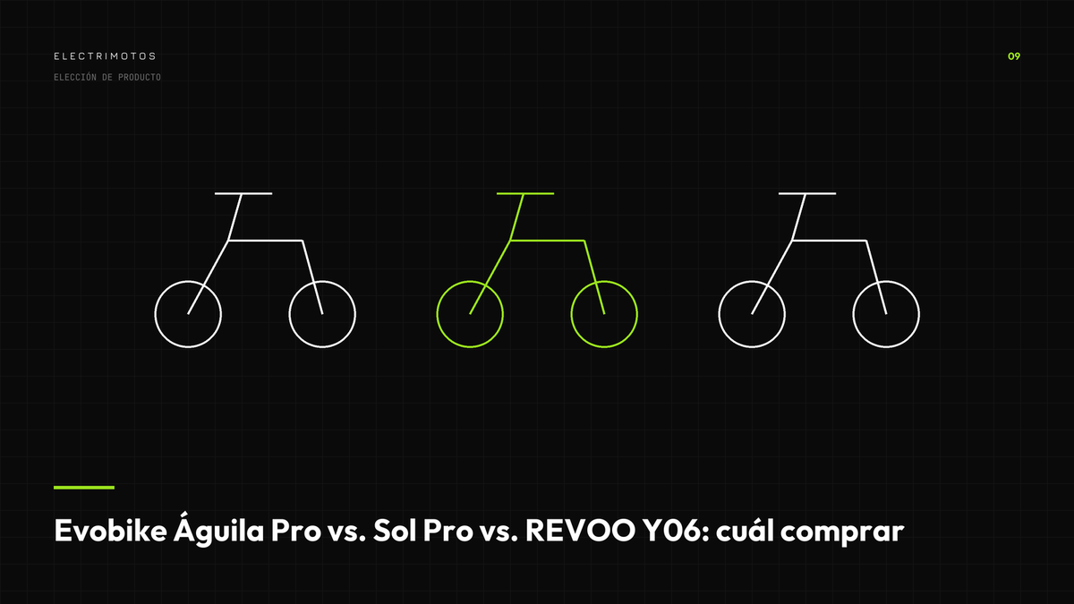 Comparativa entre Evobike Águila Pro, Evobike Sol Pro y REVOO Y06