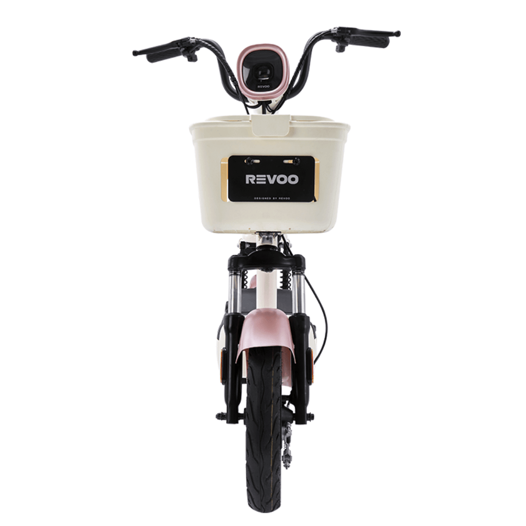 Moto Eléctrica REVOO A04 rosada — vista frontal