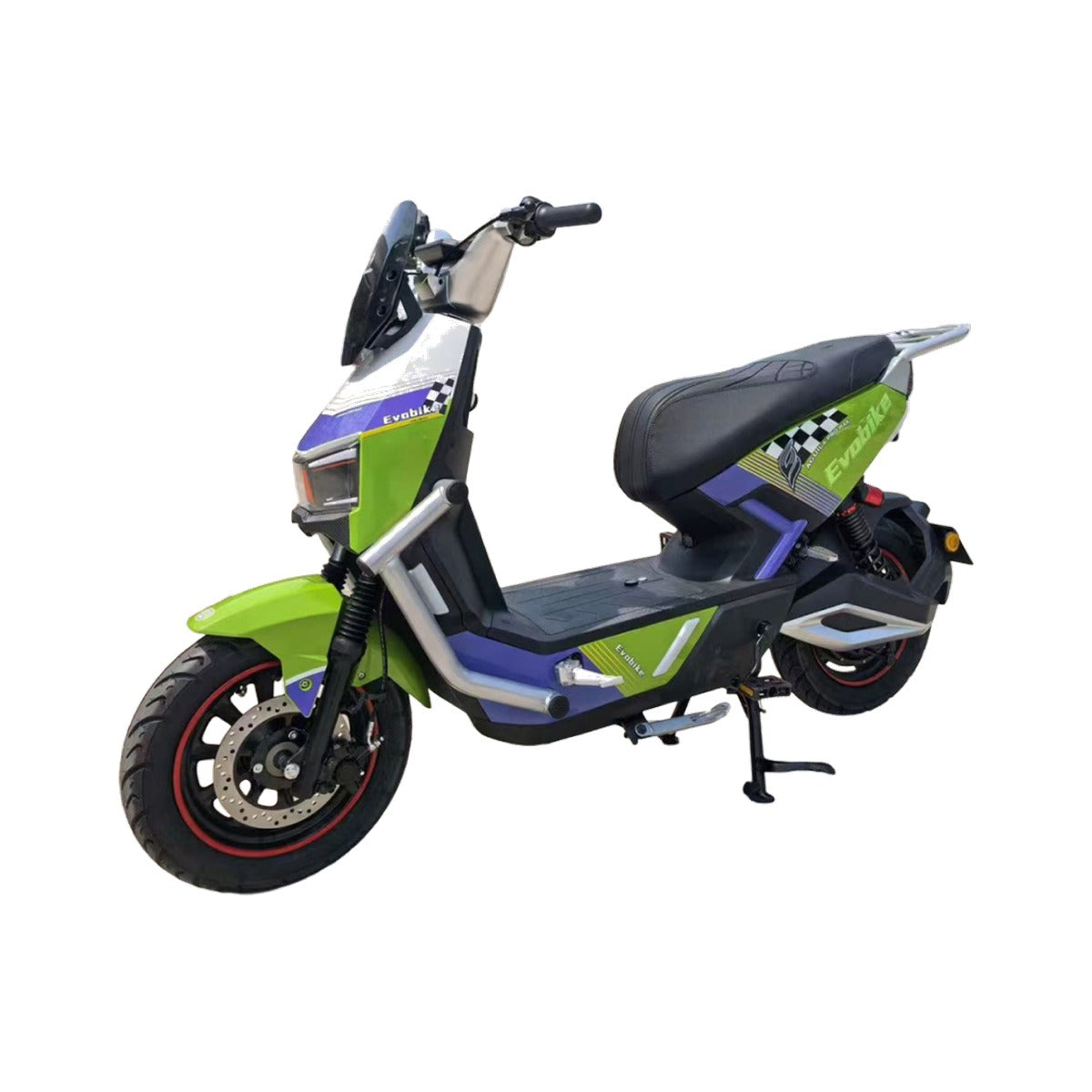Moto Eléctrica Evobike Águila Pro Max morada y verde